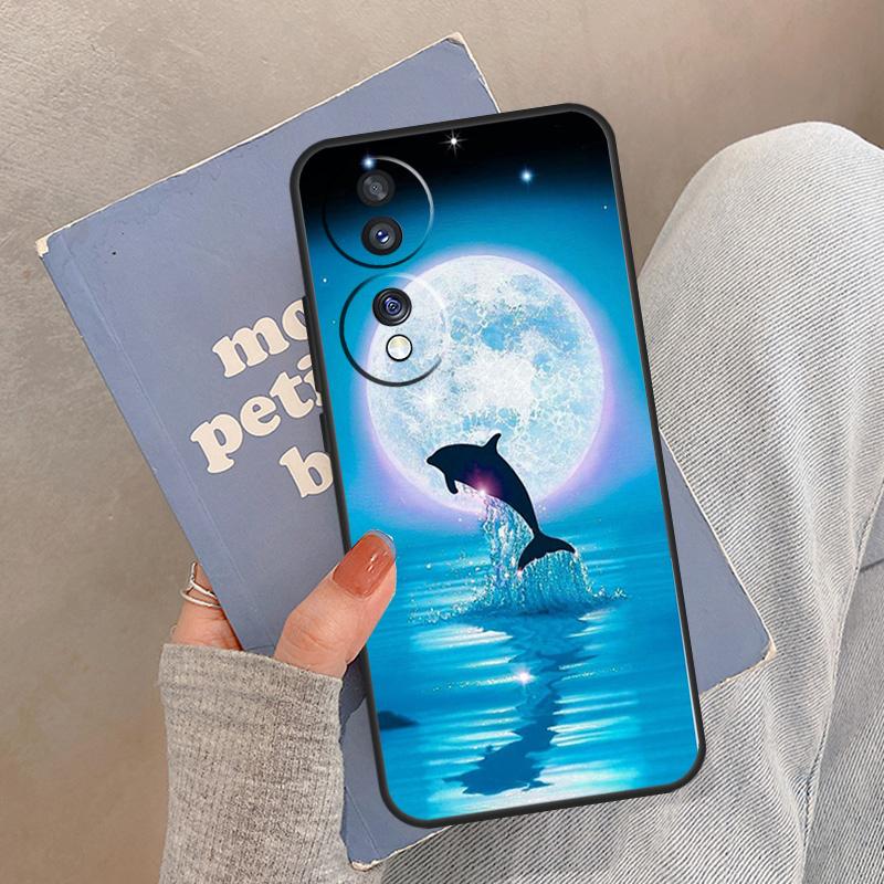 Dolphin For Huawei Honor Magic5 Lite X8 X9a 50 70 P20 P30 P40 Mate50 Pro Nova 5T P Smart 2021 Case