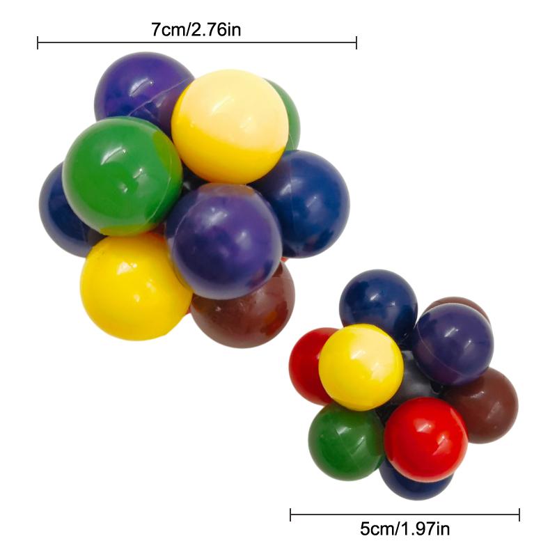 Creative Elastic Colorful Ball Fidget Toy Squeeze Balls Kid Adult Stress Relieve Toy Anti Stress Hand Practice Massage Balls Toy