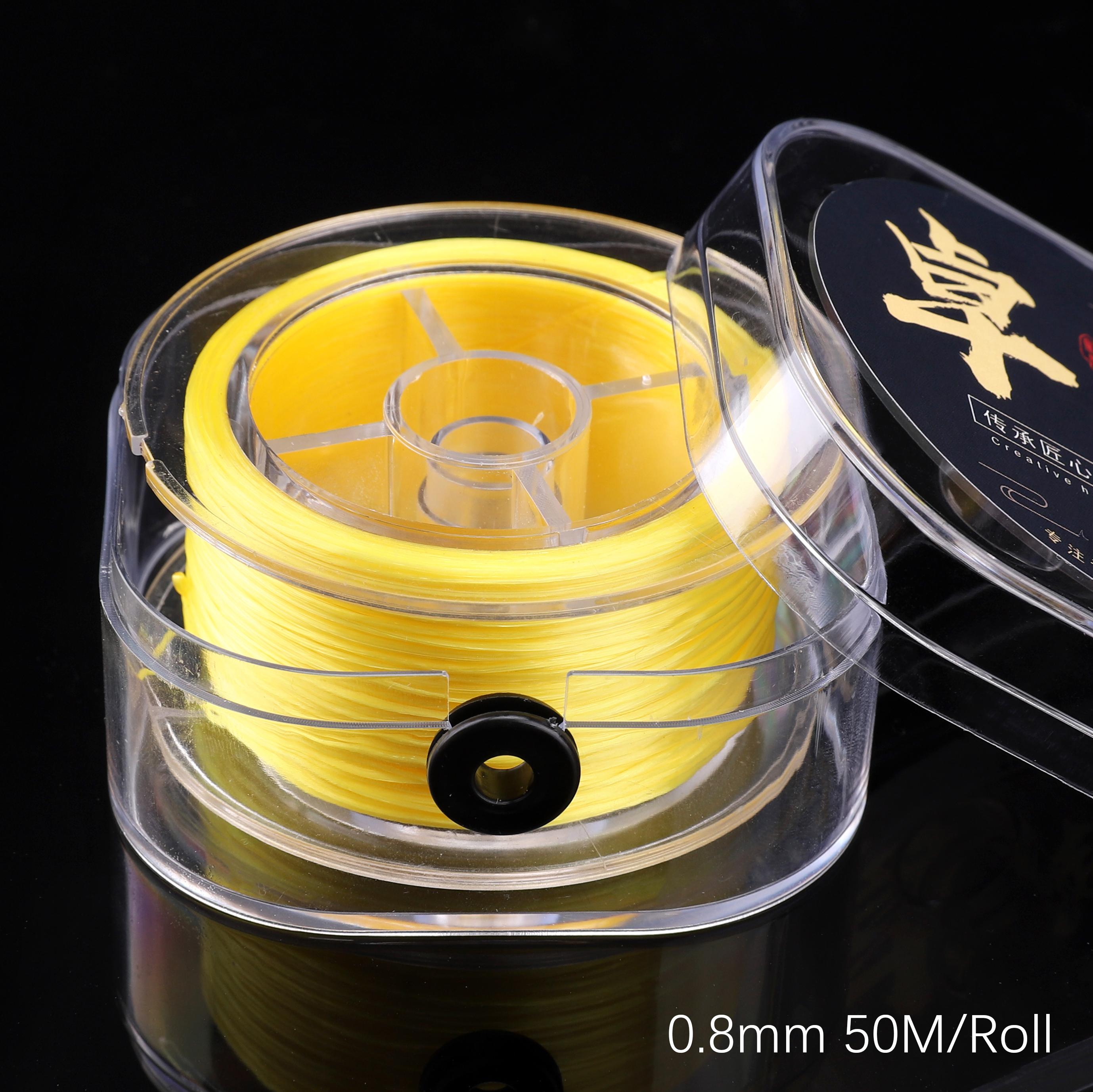 

50-100 метров Эластичная нить Круглая Кристальная нить Нейлоновая Резиновая Эластичная нить для изготовления ювелирных изделий Бисероплетения Браслетов 0.8mm 50meter жёлтый