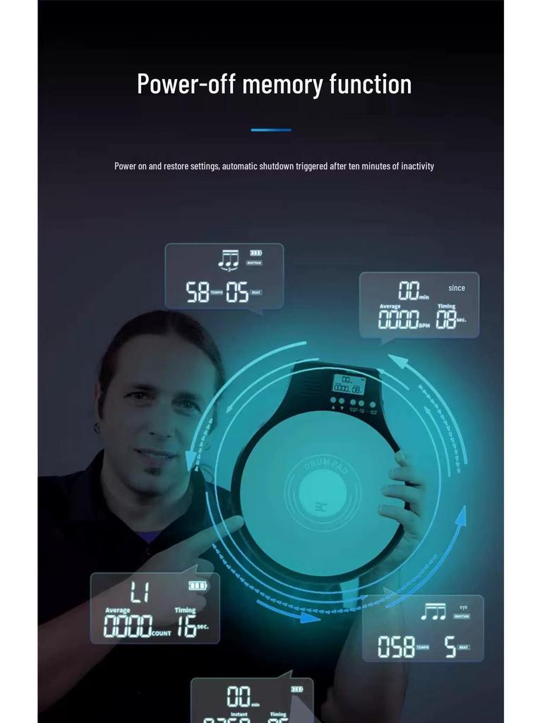 Yinuo Silent Drum Practice Set with Rack & Metronome