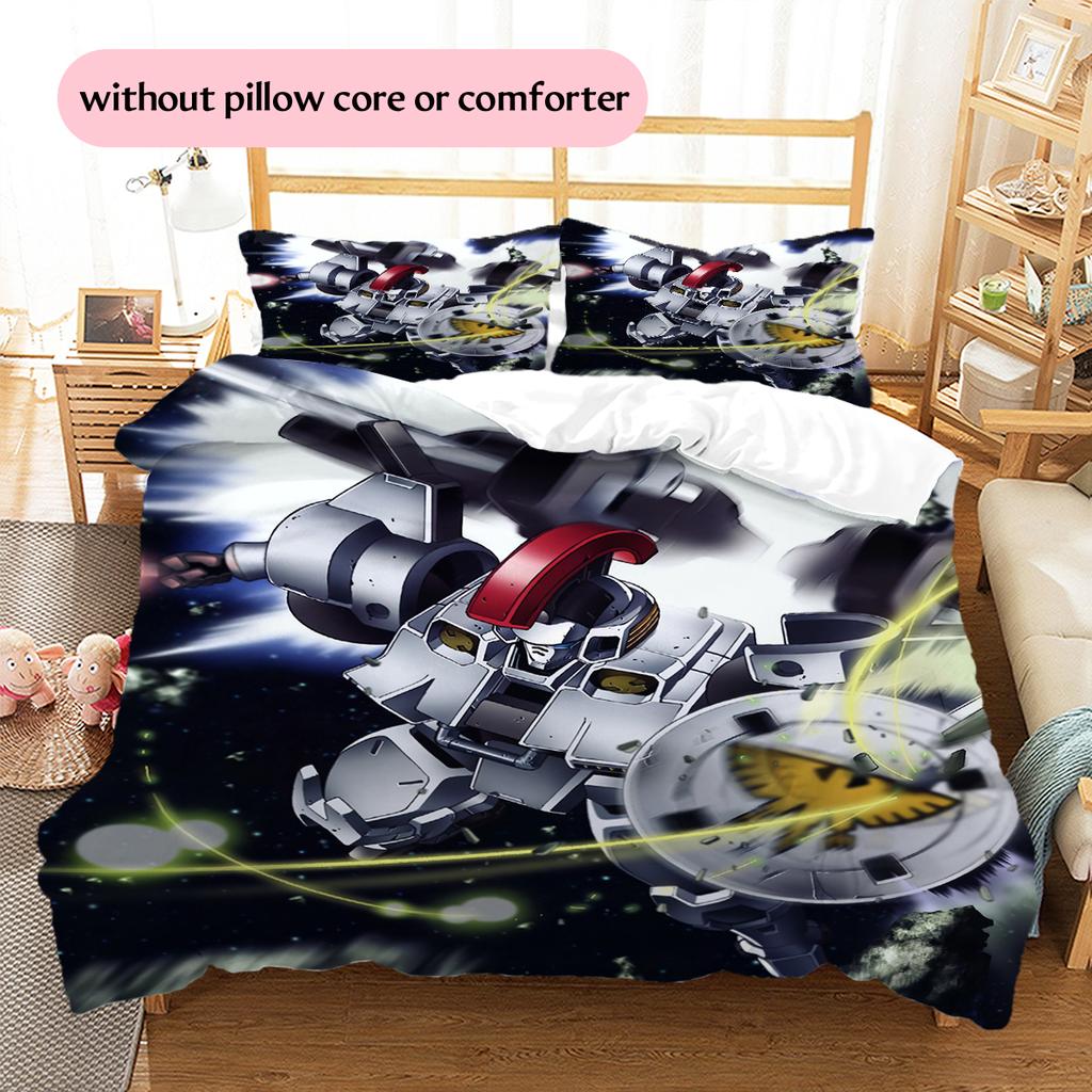 Mobile Suit Gundam Mecha Squad Bedding Set Duvet Cover Pillowcase No Filler, Soft Home Bedroom Decor, Perfect Gift for Fans.chl
