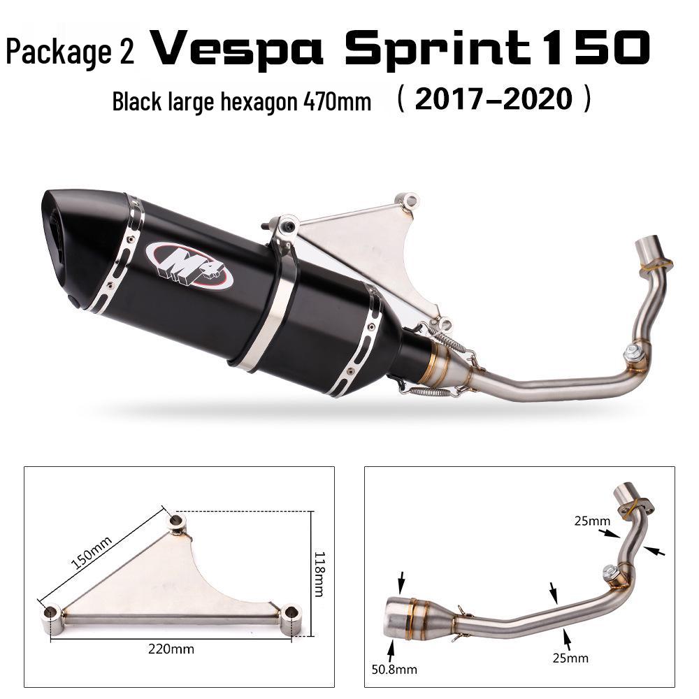 Vespa Sprint 125/150 Front & Tail Section Exhaust Pipe Modification