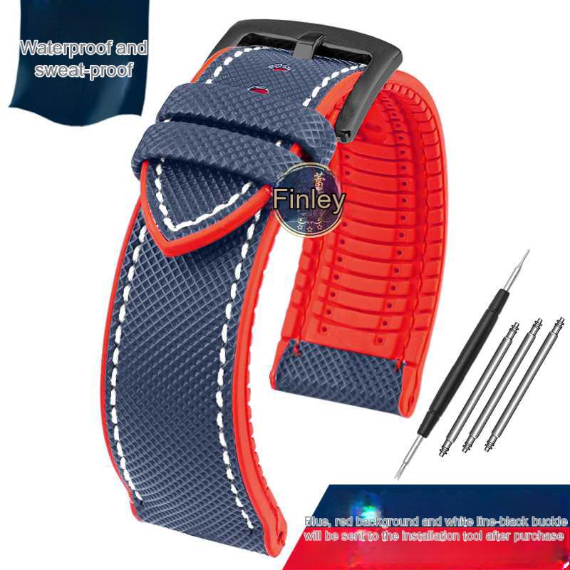 12 color high quality rubber Watchband 20 21 22 23mm 24mm for men and women watchstrap accessories Black red orange yellow Green