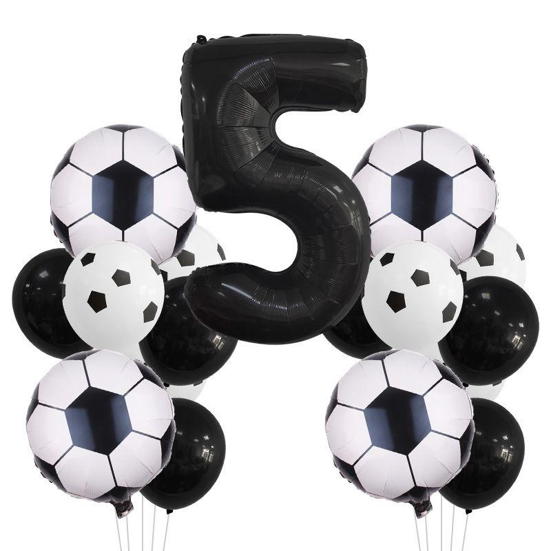 Football-themed Football Balloons - Set for Birthday Party Decoration Scene - Aluminum Film Balloon Set
