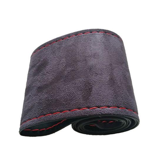 Braid On Car Steering Wheel Cover with Needle Thread Artificial Leather Sleeve