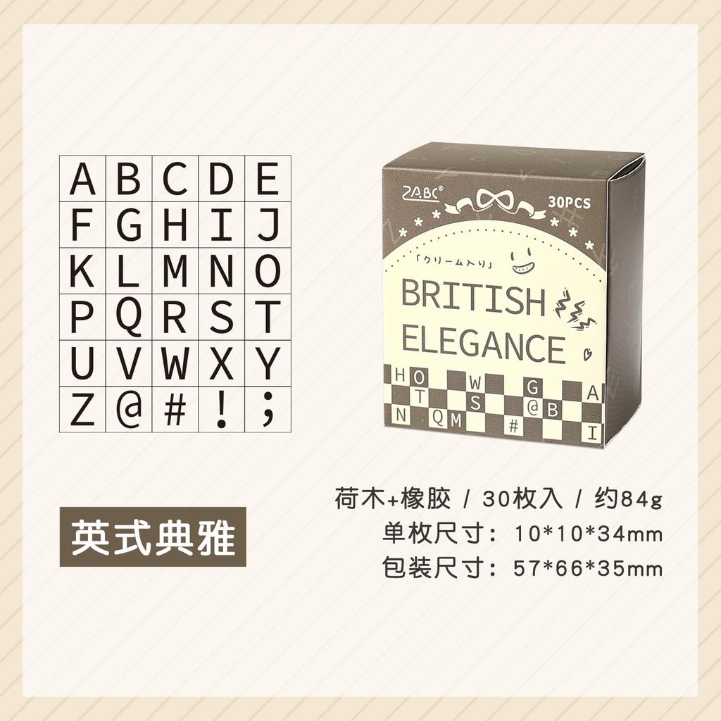 30 Peças Mini Carimbos de Madeira do Alfabeto Inglês Vintage, Selos DIY de Letras Maiúsculas, Suprimentos Artesanais para Journaling