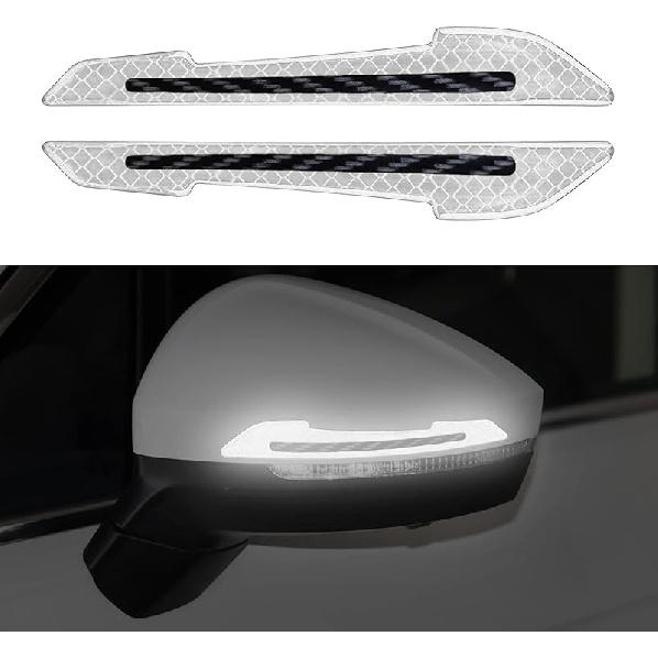 RUANTE Universal Car Reflective Stickers Super Reflectives Rearview Mirror Trim Stickers Cars Anti-Collision Strips Reflection Warning Decals