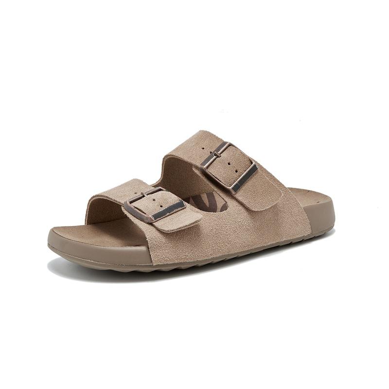 

Leather toast shoes women s new platform slippers can be worn outside beach slippers one-word women s half slippers 34 бежевый