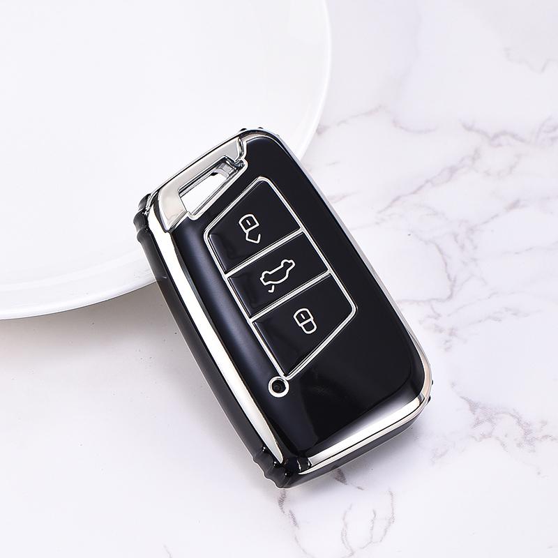 Abs Carbon Fiber Auto Key Fob Cover Case Bag Fit For Vw Volkseagen Passat B8 Magotan Fit For Skoda Superb A7 Kodiaq Seat Housing Remote