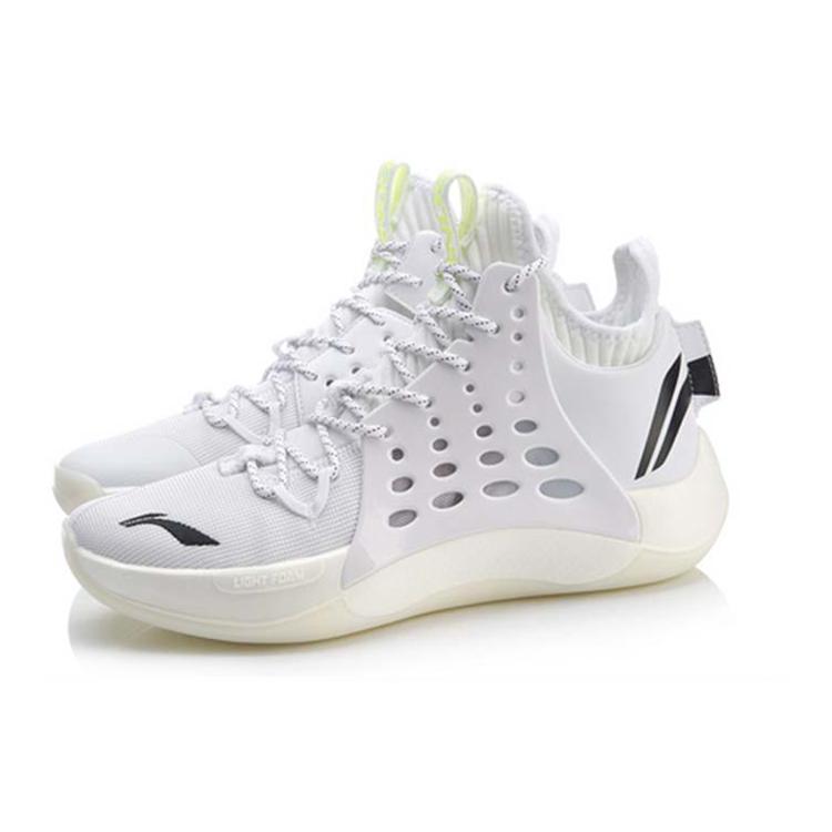 New LiNing SONIC 7 Non-slip Wear-resistant Shock Absorption Mid-Top Performance Basketball Shoes White Black ABAP019-5