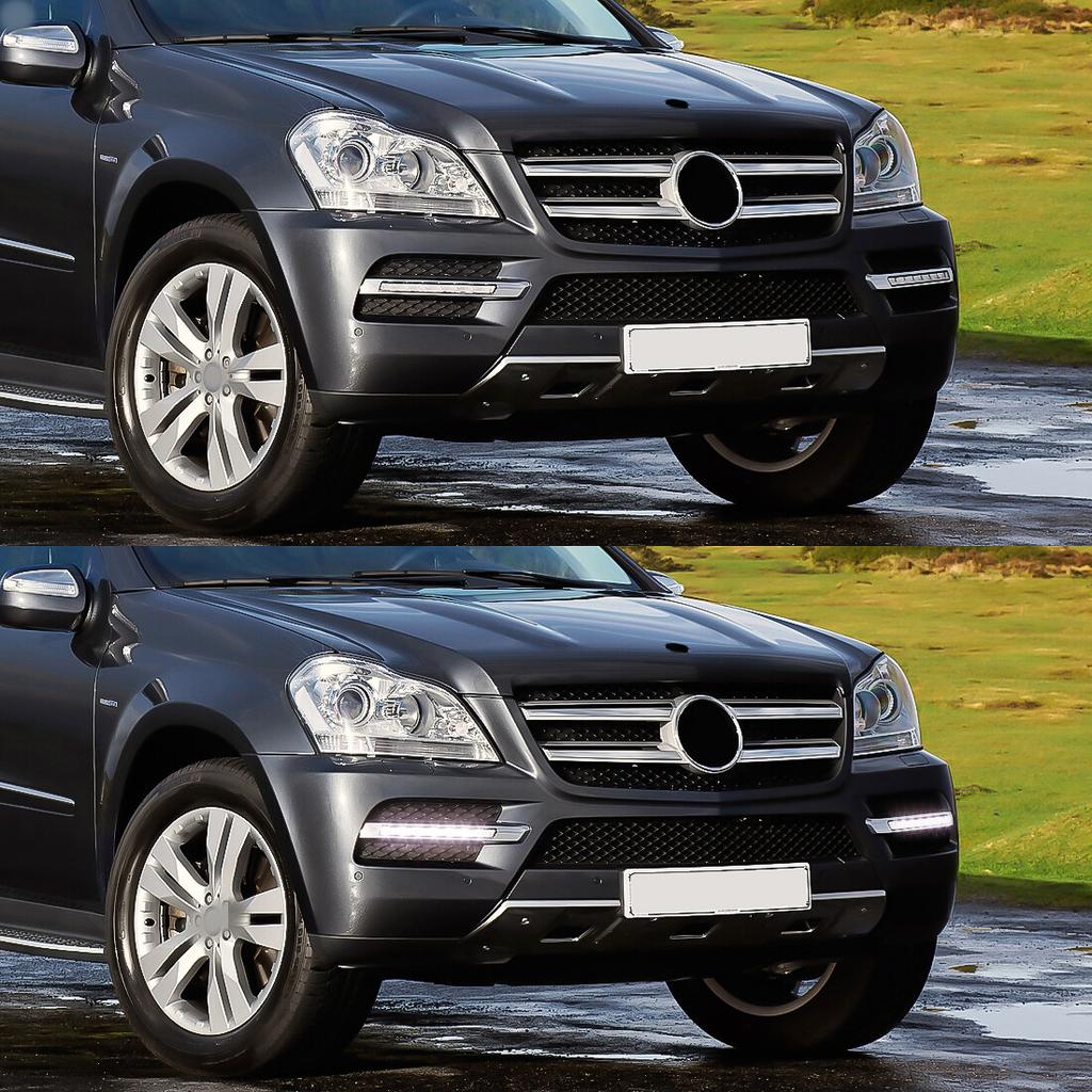 For 2007-2013 Mercedes GL320 GL350 GL450 LED DRL Fog Light Pair w/ Clear Lens