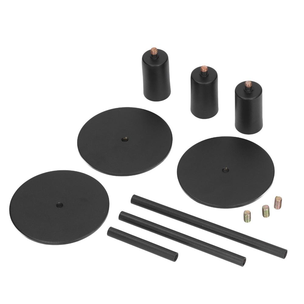 3pcs Black Metal Taper Candle Holders 3 Heights Round Base Candle Holders  Wedding Decor