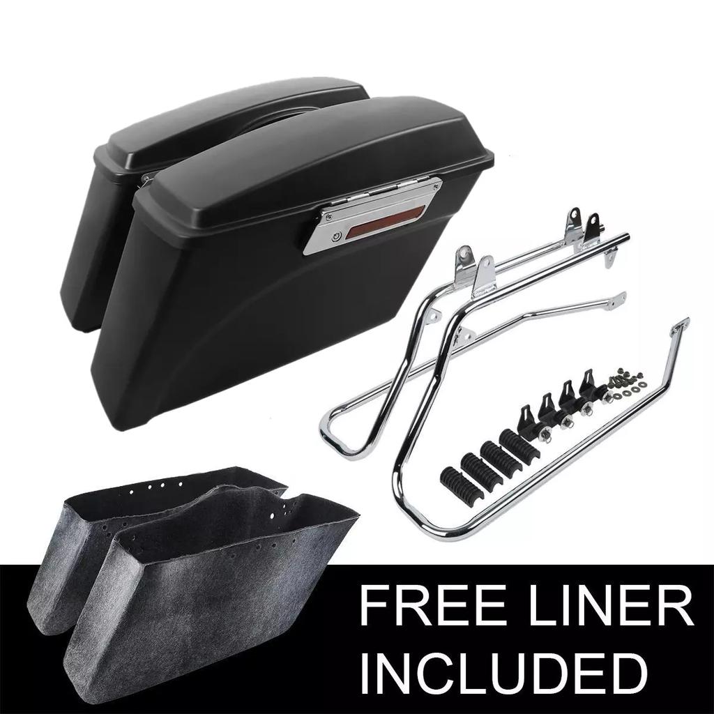 Motorcycle Saddle Bags Bag Conversion Brackets For Harley Softail Heritage Deluxe FXST 1984-2017