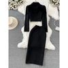 K-style High Waist Slimming Slit Skirt Fashion Suit