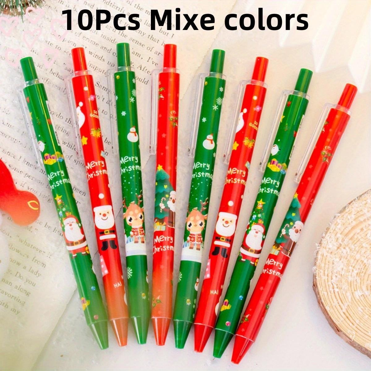 

10Pcs/Set Festive Christmas Cartoon Gel Pens Perfect For School & Office Unique Writing Gift Set 0.5Mm Neutral Pen Cute Unique black