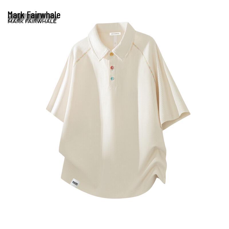 MARK FAIRWHALE Waffle Knit Short-Sleeve Polo Shirt 6XL