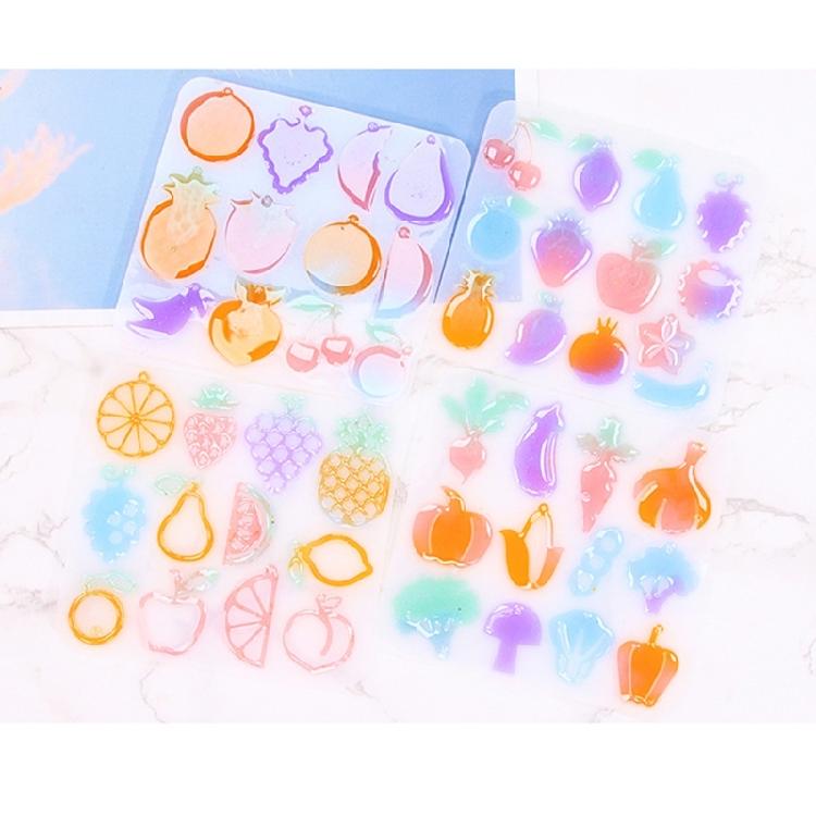 Silicone Earring Molds Resin Drop Jewelry Moulds Fruit/Vegetable Series Jewelry Making Molds for Kids and Teens Crafting