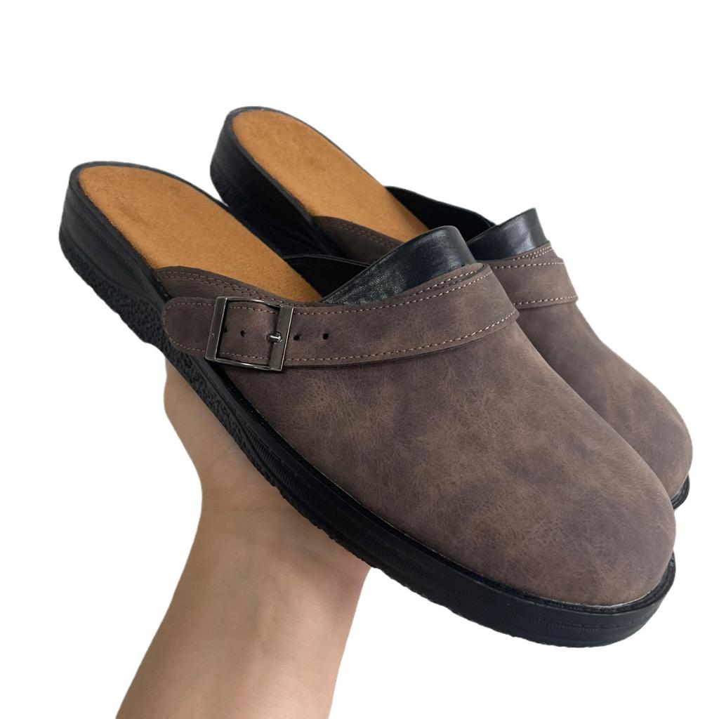 Fashion Crestar Summer Suede Sandals For Men Fashion Outdoor Casual Beach Shoes Soft Thick Sole Rubber Slipper With Adjustable Buckle