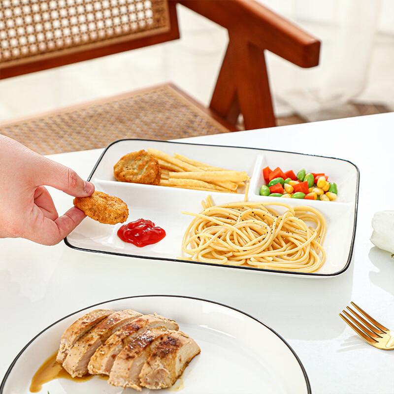 Nordic Ceramic 5-Compartment Divided Dinner Plate