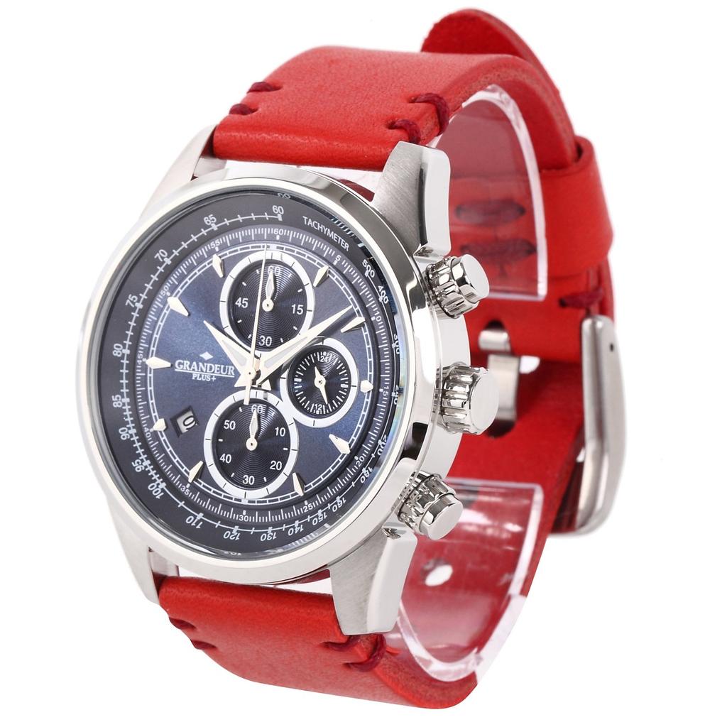 Watch Grandeur Plus Italian Leather Band Series GRP001W6 Red [Grandeur Plus] Men's