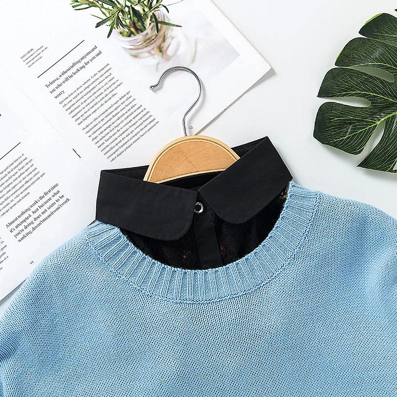 Fashion Women's Lace Floral Shirt Fake Collar Removable Mujer Faux Cols Sweater False Collar Lapel Shirt Blouse Detachable Decor