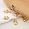 2 Stuks Messing & Zirkonia Bedels 18K Verguld Kat Dier Hangers Voor DIY Ketting Armband Sieraden Maken Onderdelen