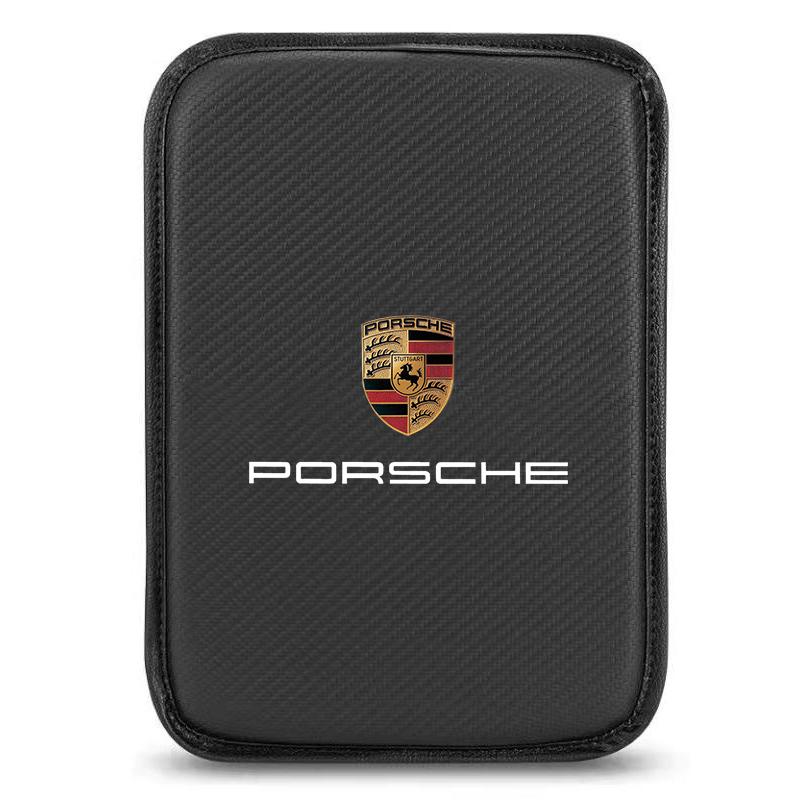 1Pcs Car Armrest Box Mats Leather Center Console Covers Accessories For Porsche 911 918 928 944 968 Boxster Cayenne Macan Panamera