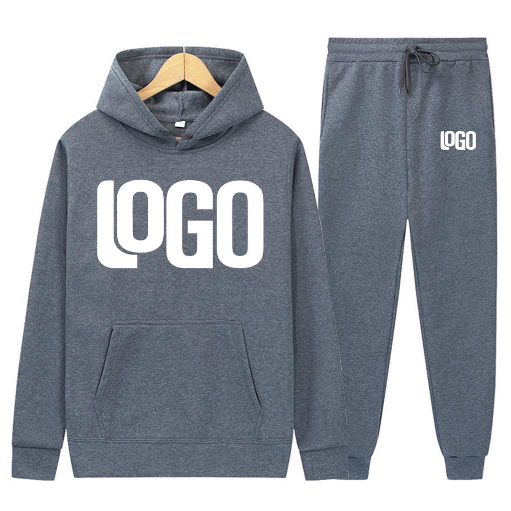 DIY10 Customization of your brand logo Men's and women's casual hoodie set street style personalized sport