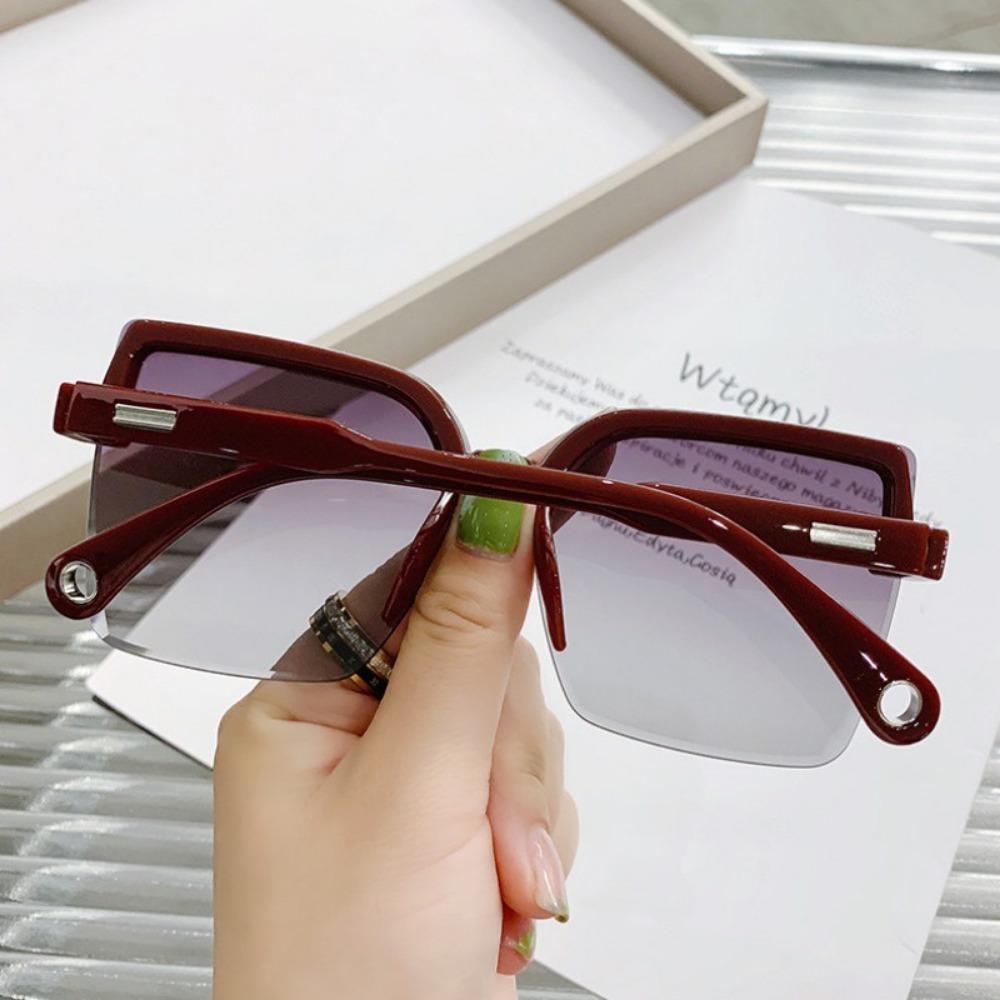 Ins Fashion Sunglasses Women Luxury Brand Designer Square Frameless Sun Glasses Men Ocean Flm Big Frame Sunglass