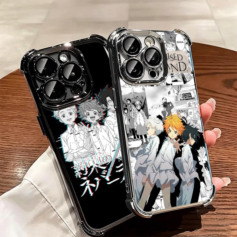 The Promised Neverland Anime Soft Phone Case For iPhone 15 16 17 Air 14 Pro Max 16E Plus 13 12 Mini Plating Anti-Fall Fundas