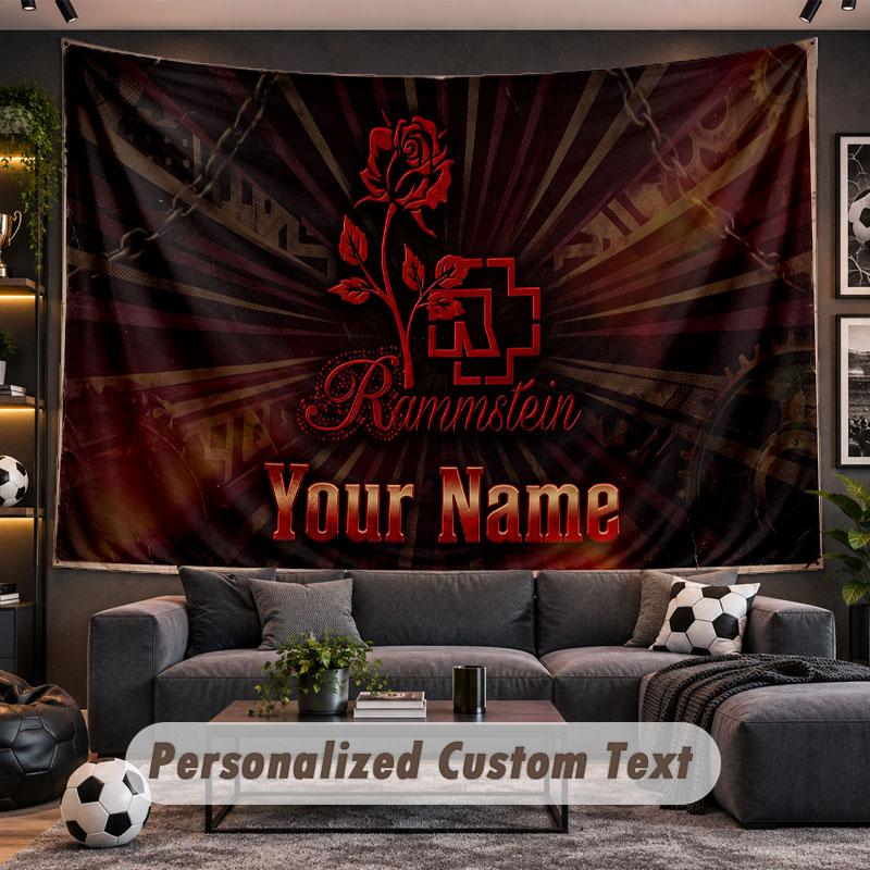 Wall Hanging Tapestry Custom NameRammstein Pattern Personalized Printed Fabric Wall Decor