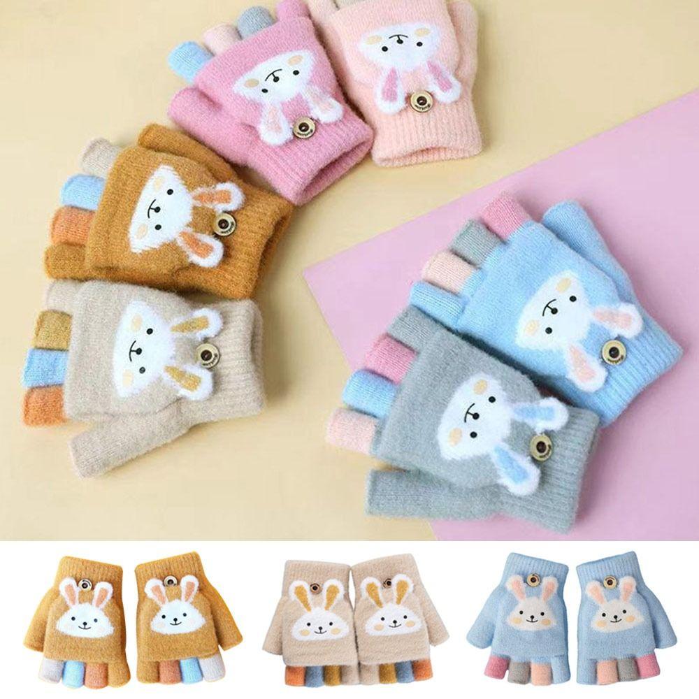 Winter Children Soft Cute Knitted Mittens Kids Gloves Thick Warm