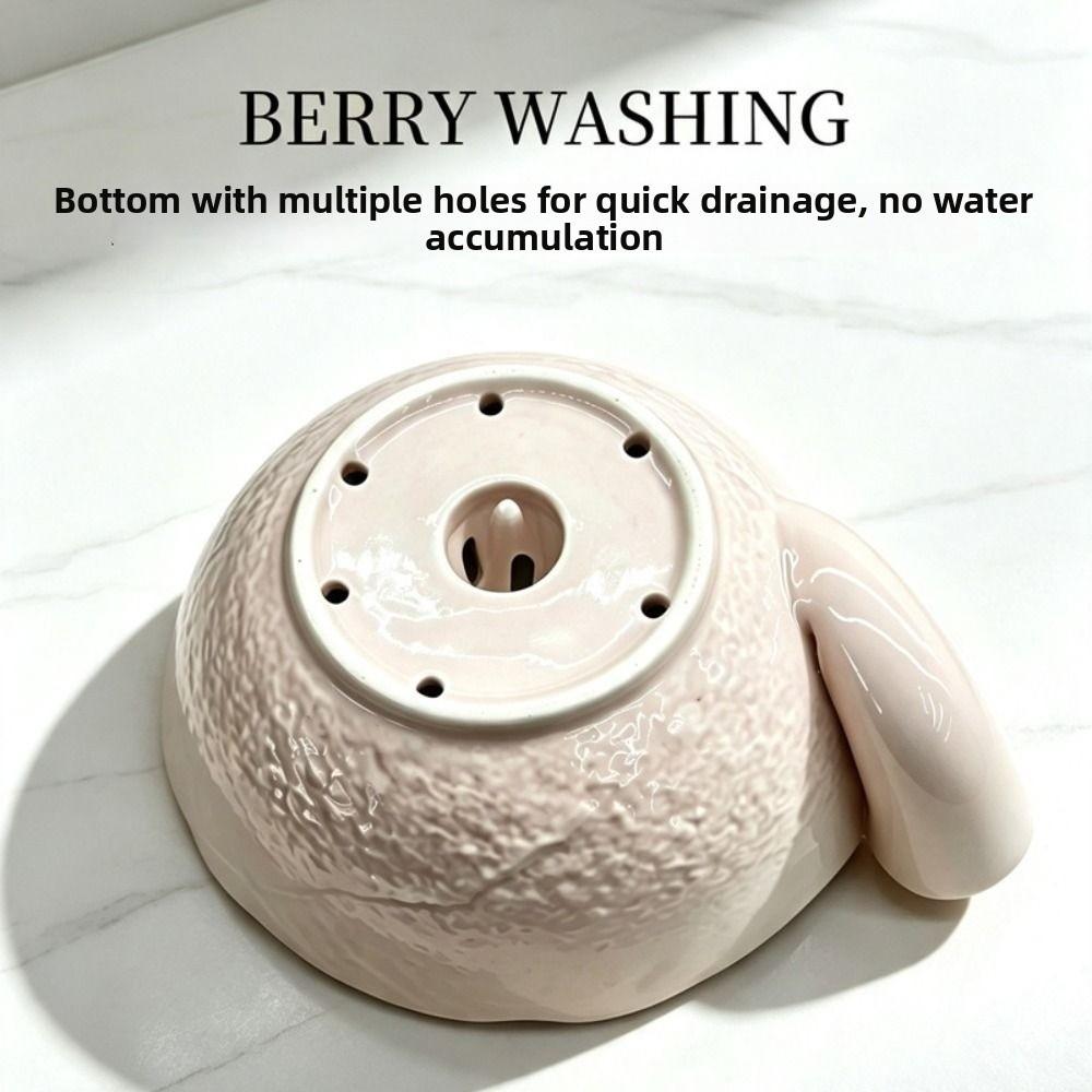 360 Degree Rotating Berry Washing Bowl Large Capacity Ceramic Berry Swirl Basket Home Kitchen