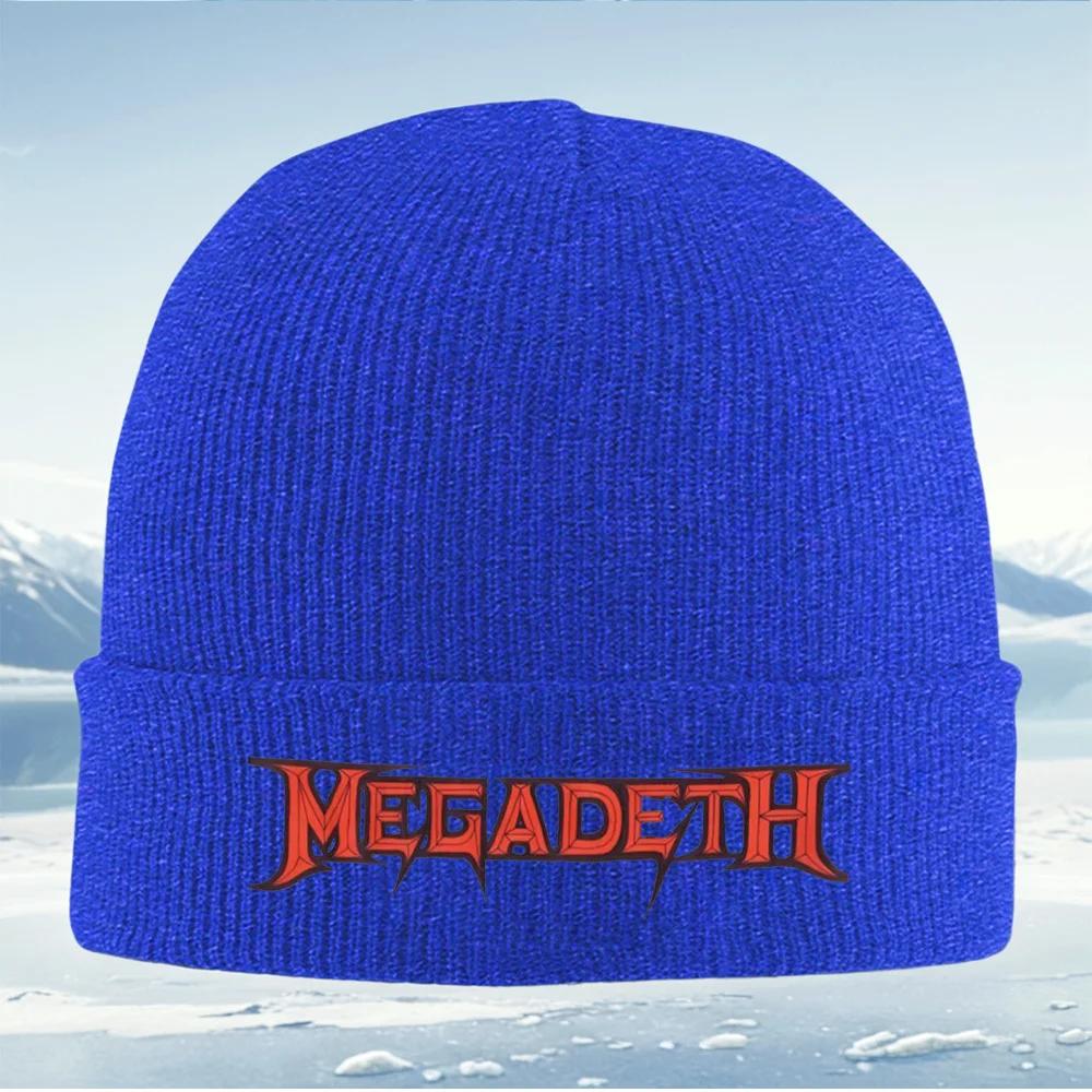 Red edgy band lettering design Knitted Hat Unisex Women Unisex Beanie Pullover Cap Winter Thermal Warm Christmas Outdoor Cycling Hi
