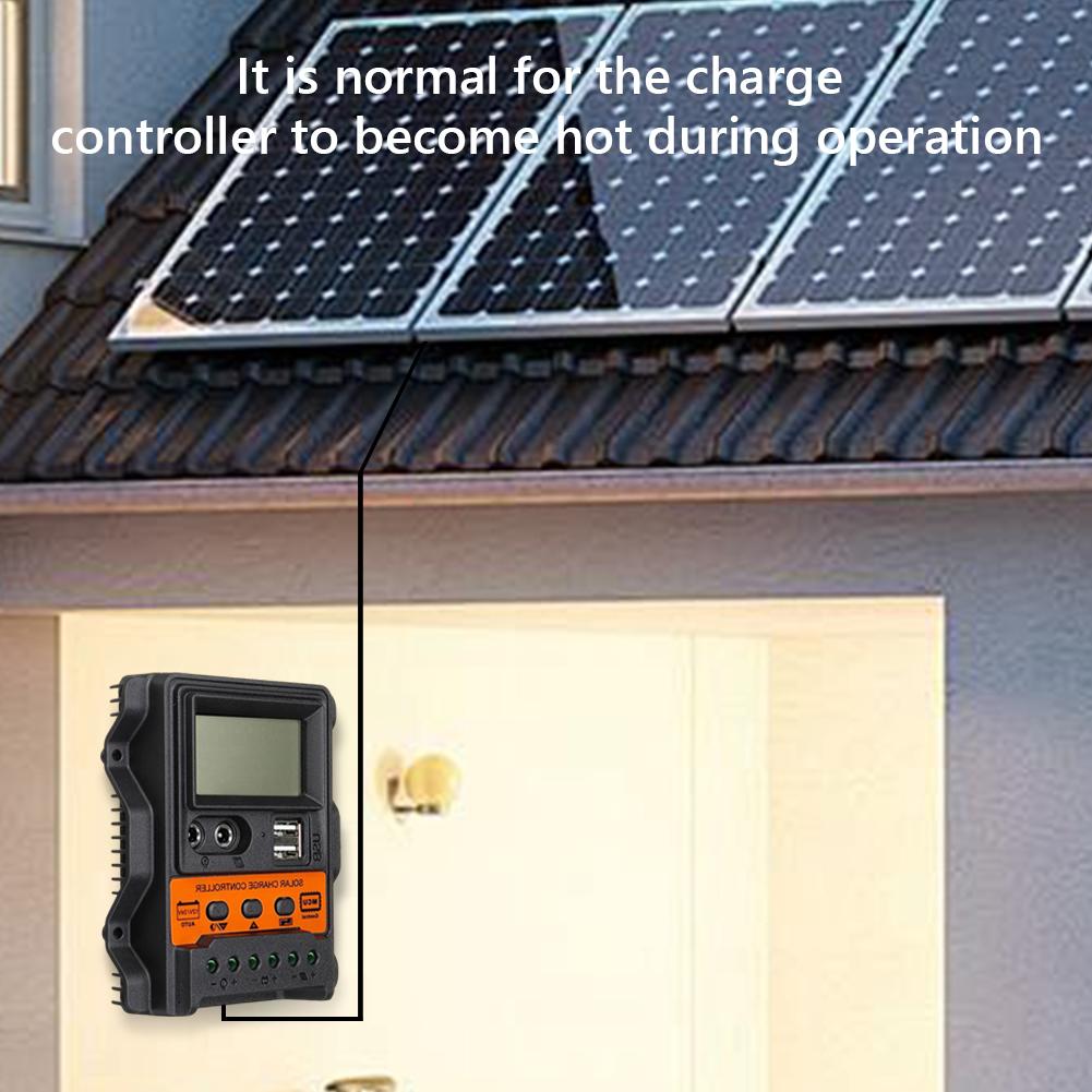 10A/20A/30A Solar Charge Regulator LCD Display Current PWM Controller Dual USB 5V 2.5A Output for Solar Panel Lead Acid Battery