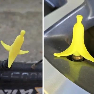 2 Pcs Banana Valve Caps Suitable for Cars Motorcycles and Trucks Auto Tire Valve Stem Caps Air Valve Caps Stem Caps1