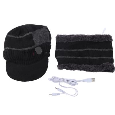 USB Heated Hat Scarf Men Women Warm Keeping Heating Cap Neck Warmer for Cycling Mountain Climbing