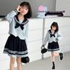2025 Mädchen Frühling/Herbst Koreanische Matrosenuniform Rockset für Mittel- und Großkinder