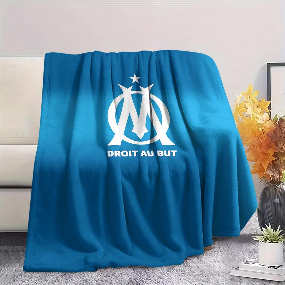 Olympique de Marseille Flannel Blanket, High quality Comfortable for All Seasons, Home Decor, Warmth and Comfort