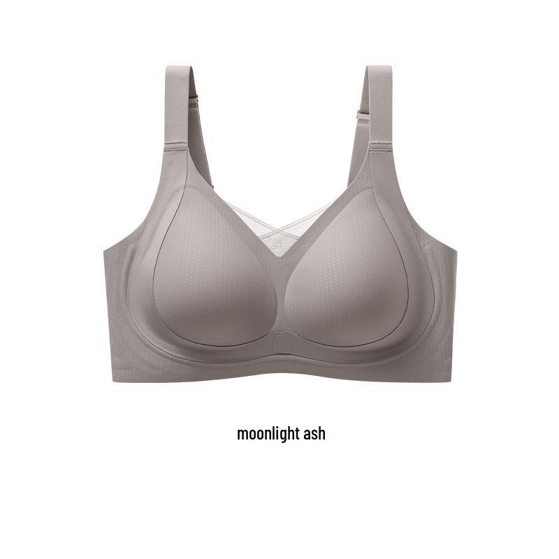 Plus Size Seamless Soft Support Jelly Strip Bra with Fixed Cup and Adjustable Anti-Sagging Feature