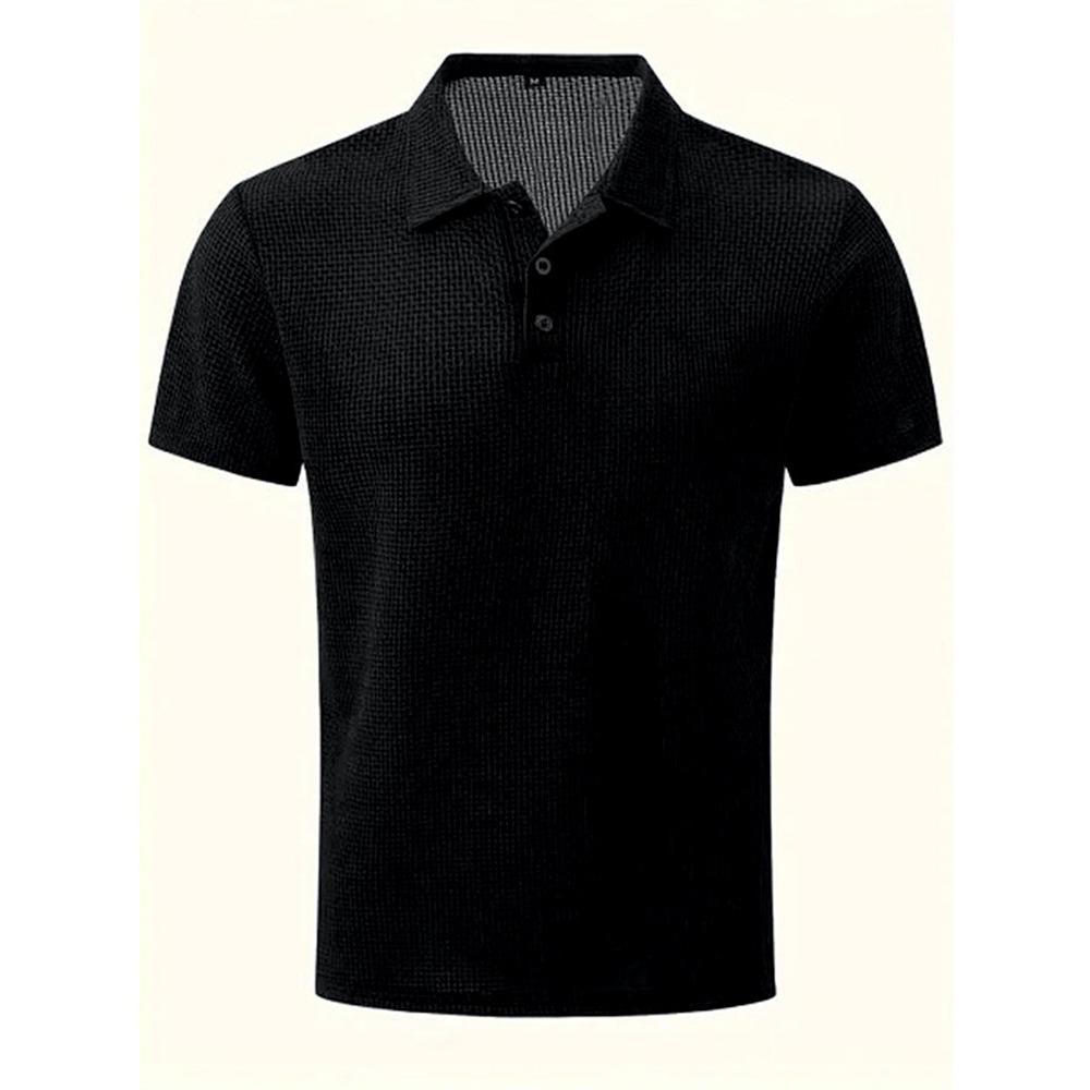 Golf Shirt Men Summer New Men's Lop-up Hollow Short-sleeved Polo Shirt Ice Silk Cool T-shirt Male