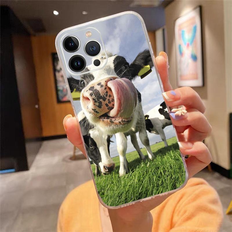Cute Cow Phone Case For iphone 17 Pro Max Air 16 15 14 13 Pro Max 15 16 Pro 15Plus