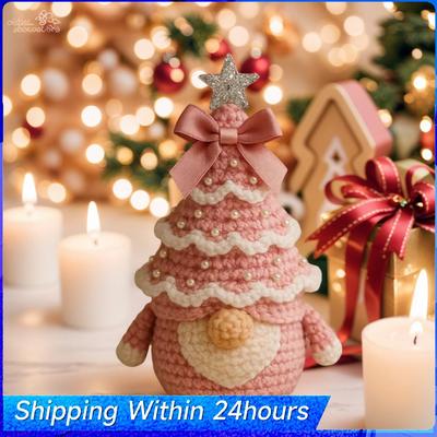 Christmas Crochet Kit Material Package Crochet Starter Kit DIY Craft Knitting Christmas Tree Gnome Kit Festival Christmas Decor