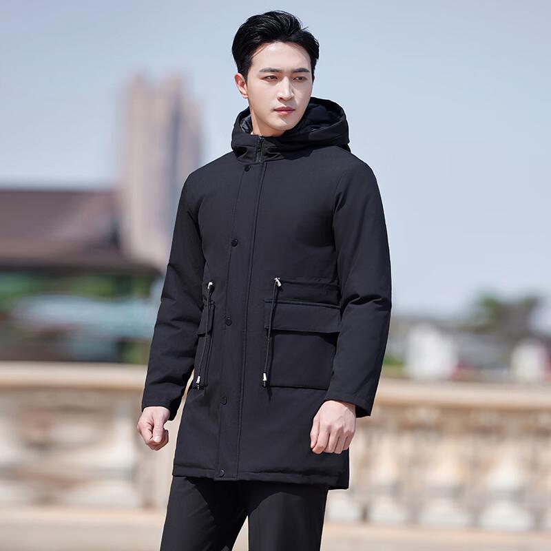Men's Thickened Black Winter Business Workwear Cotton Jacket