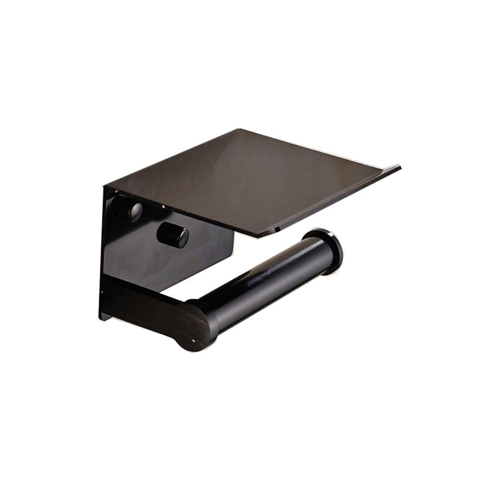 Multifunction 2 in 1 Space Aluminum Tissue Holder Toilet Paper Storage Rack Mobile Phone Shelf Bathroom Accessories Golden
