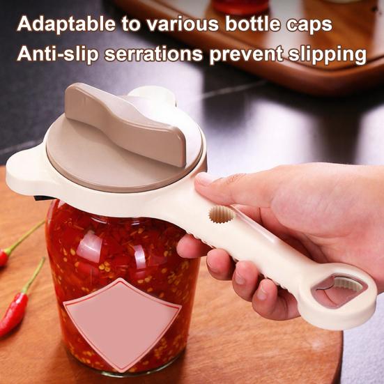 Jar Opener Adjustable Bottle Cap Remover with Ergonomic Handle Easy Grip Jar Opener Tool for Weak Hands Multipurpose Kitchen Gadget
