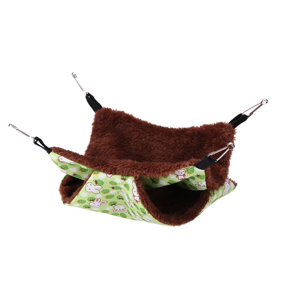 Hanging Design Hanging Pet Bed Soft Dual Layer Small Animal Hammock Cage Glider Bed  Cage Habitat