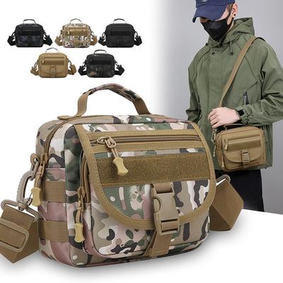 Bolso Cruzado Táctico de Camuflaje para Hombre - Vintage Riñonera de Pecho de Nailon (Bandolera Militar Vintage para Caza/Aire Libre)