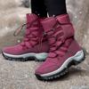 36-42 Stivali da Neve Invernali da Donna Scarpe di Cotone Scarpe Calde Ispessite Stivali di Cotone Antifreddo Scarpe da Trekking Bianche