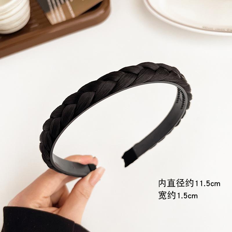 1 Pcs Fishbone Braid Wig Headband Anti Slip Headband Fried Dough Twists Braid Bangs Hair Clip High Skull Top Compression